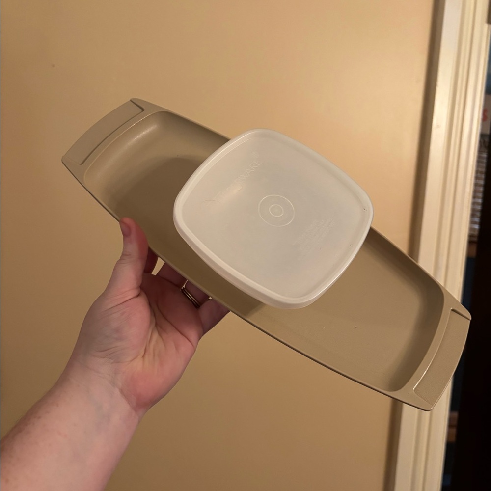 vintage Tupperware Serve-Ette chip and dip set